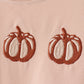 Leopard pumpkin embroidery romper