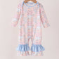 Pink pumpkin ruffle romper