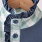 Sage Turkey Embroidery Gingham Ruffle Jogger Set