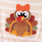 Olive turkey applique stripe ruffle romper