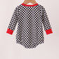Black car embroidery checkered bubble