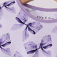 Purple Bow Zip Bamboo Pajama Set