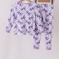 Purple Bow Zip Bamboo Pajama Set