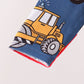 Navy tractor print bamboo romper