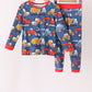 Navy tractor print bamboo pajama set