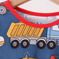 Navy tractor print bamboo pajama set