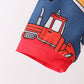 Navy tractor print bamboo pajama set