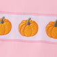Pink pumpkin embroidery ruffle dress