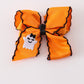 Orange ghost embroidery crochet edge hair bow