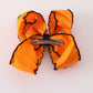Orange ghost embroidery crochet edge hair bow