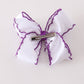 Purple witch hat embroidery crochet edge hair bow