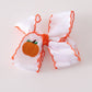 Orange pumpkin embroidery crochet edge hair bow