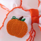 Orange pumpkin embroidery crochet edge hair bow