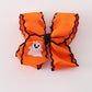 Orange ghost embroidery crochet edge hair bow