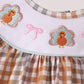 Khaki Turkey Bow Embroidery Bloomer Set