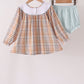 Khaki Turkey Bow Embroidery Bloomer Set