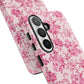 Pink Vintage Floral Tough Phone Case — Protective iPhone Cover