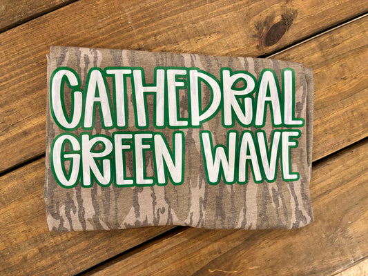 Cathedral Green Wave Bottomland Camo T-Shirt
