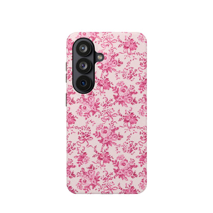 Pink Floral Magnetic Impact-Resistant Phone Case