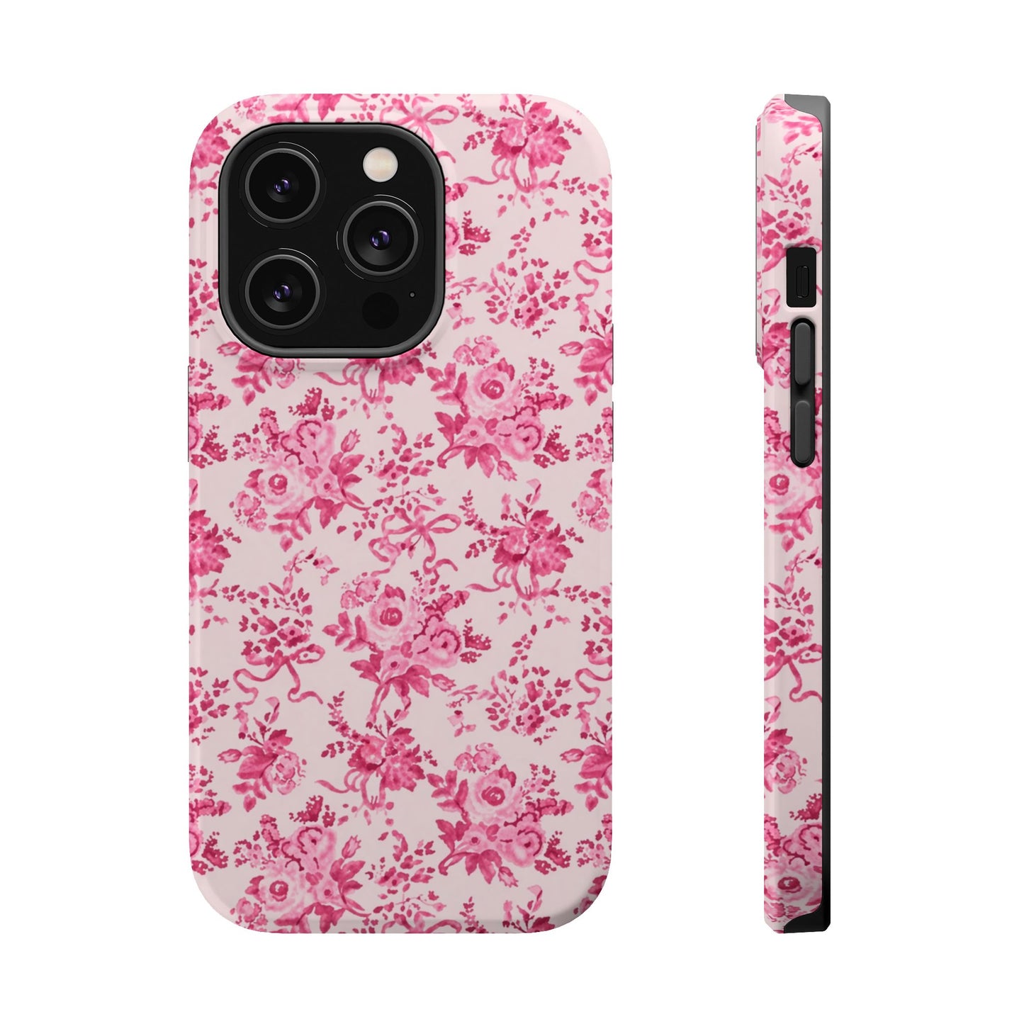Pink Floral Magnetic Impact-Resistant Phone Case