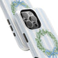 Floral Wreath Magnetic Impact Case — Blue Striped Protective Phone Case