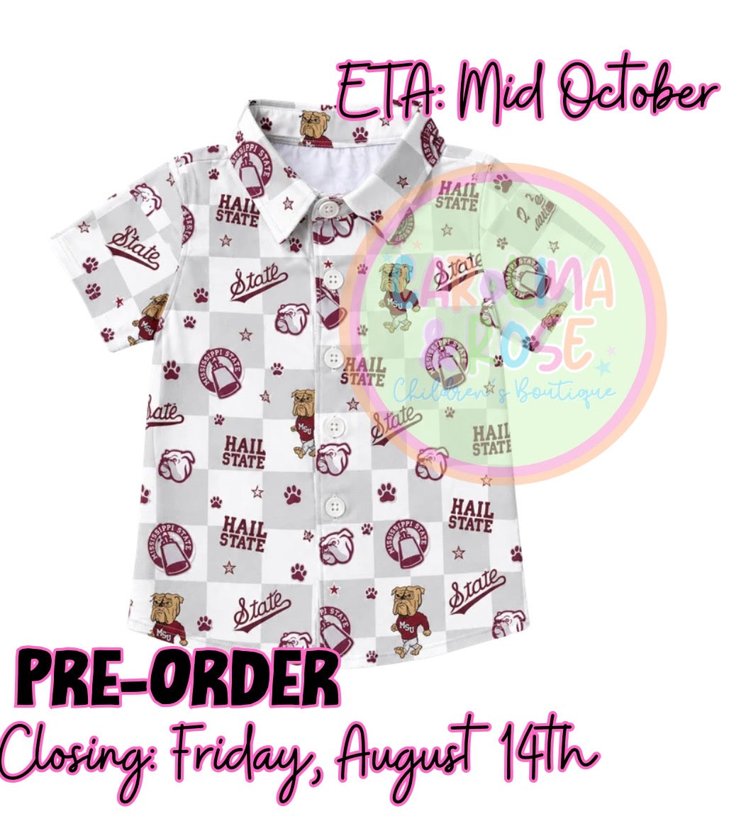 Ms State Boys Button Down *PRE-ORDER*
