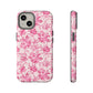 Pink Vintage Floral Tough Phone Case — Protective iPhone Cover