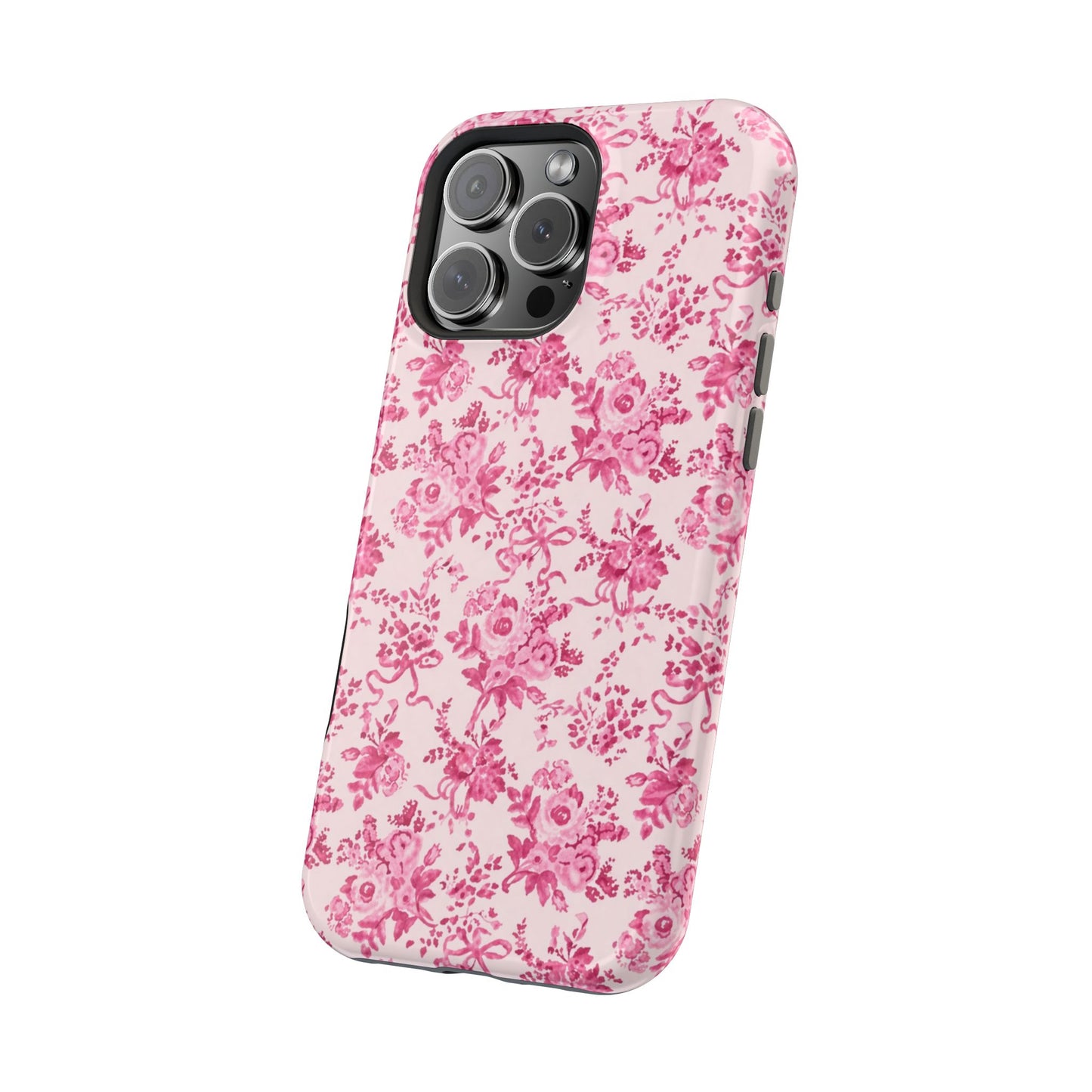 Pink Floral Magnetic Impact-Resistant Phone Case