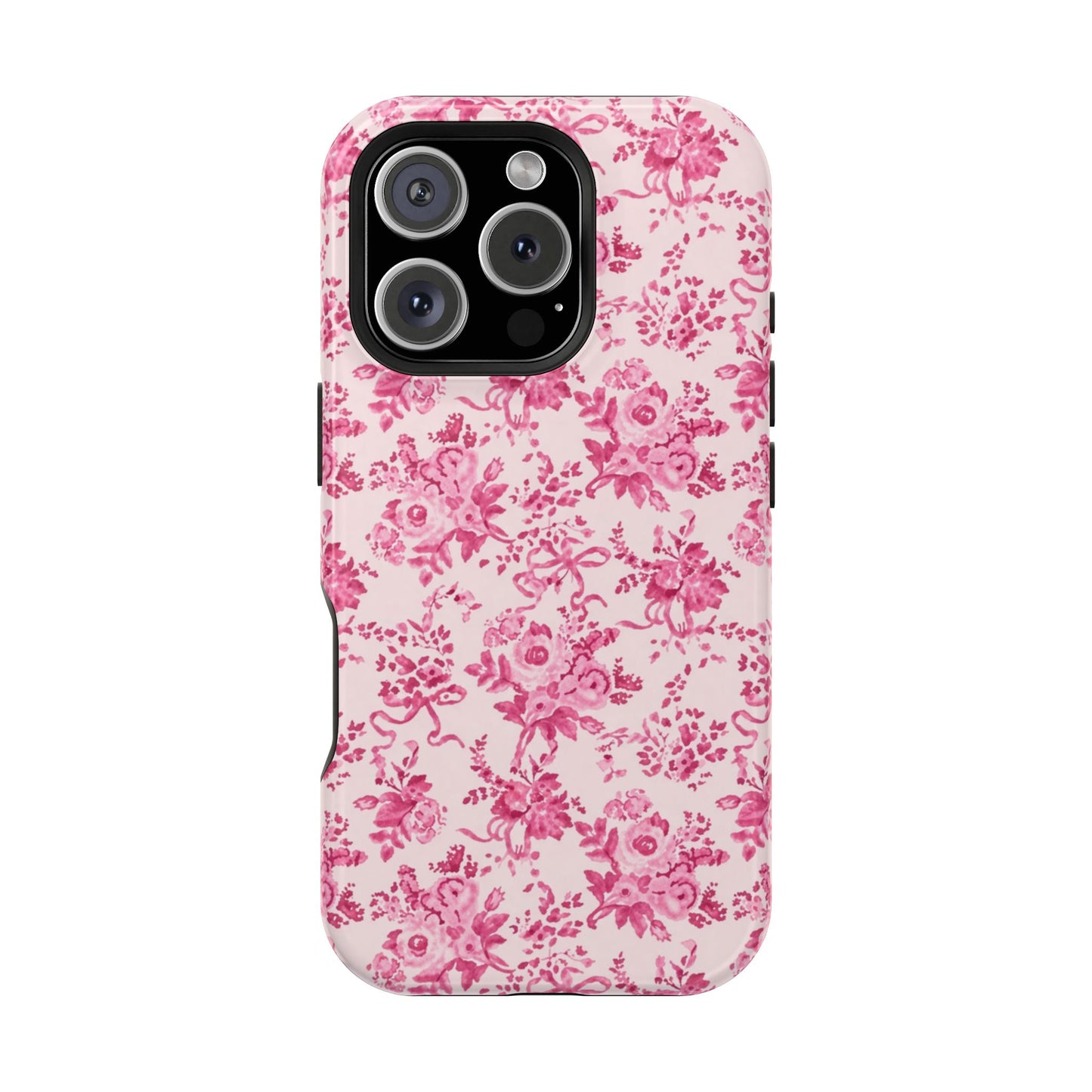 Pink Floral Magnetic Impact-Resistant Phone Case