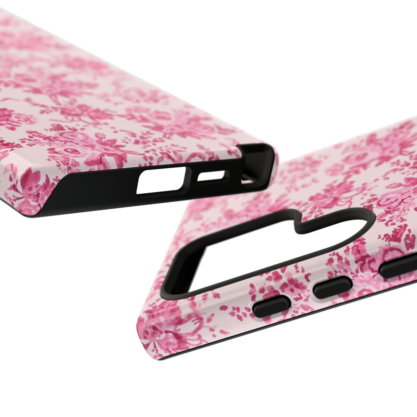 Pink Vintage Floral Tough Phone Case — Protective iPhone Cover