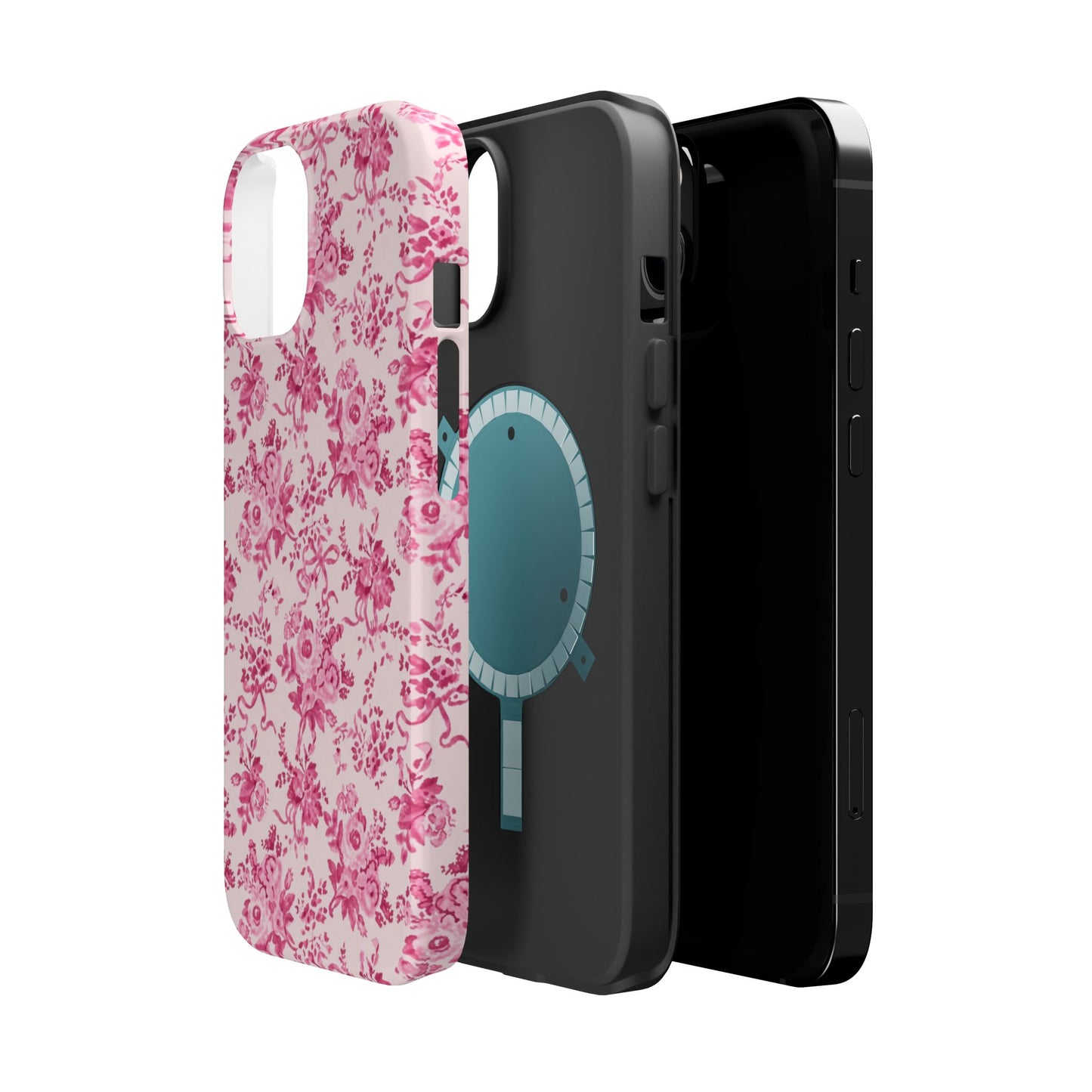 Pink Floral Magnetic Impact-Resistant Phone Case