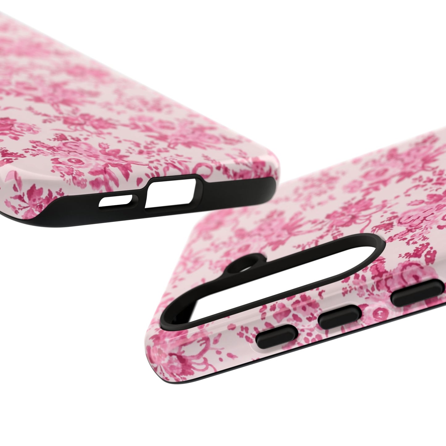 Pink Vintage Floral Tough Phone Case — Protective iPhone Cover