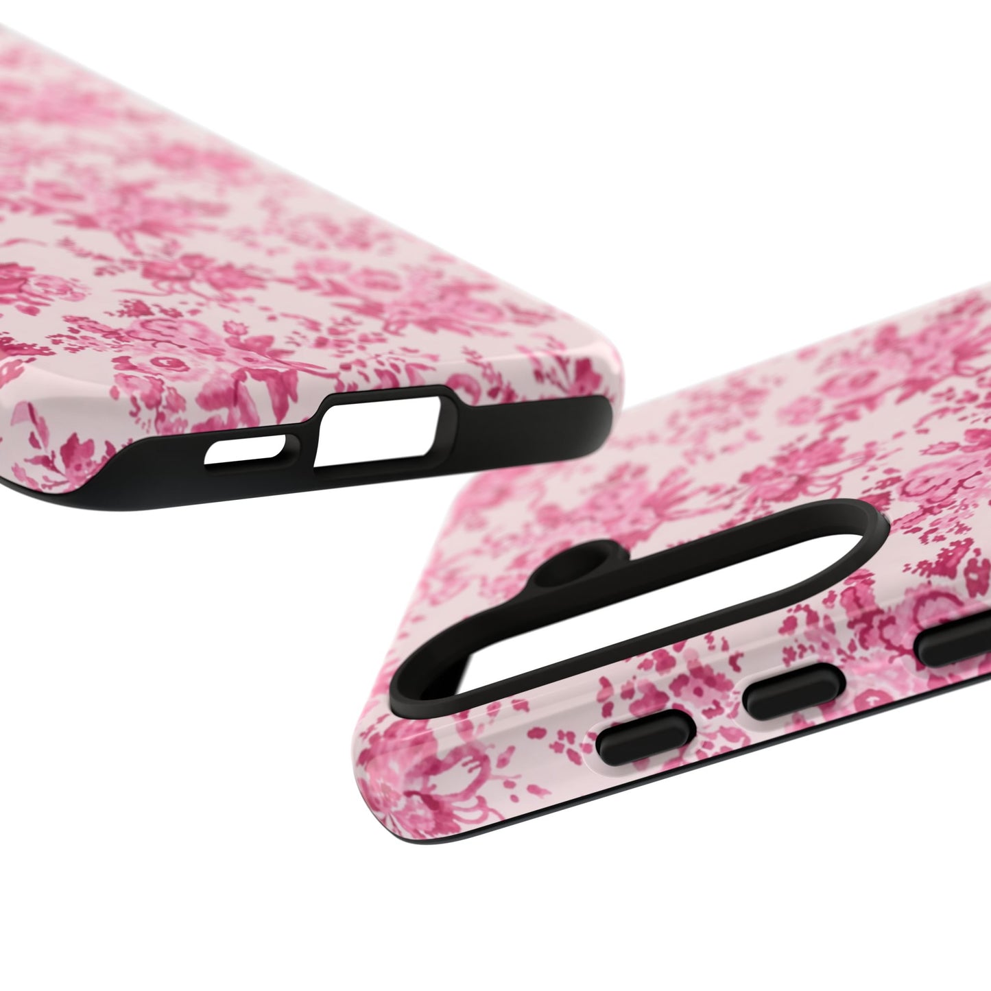 Pink Vintage Floral Tough Phone Case — Protective iPhone Cover