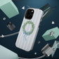 Floral Wreath Magnetic Impact Case — Blue Striped Protective Phone Case