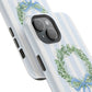 Floral Wreath Magnetic Impact Case — Blue Striped Protective Phone Case