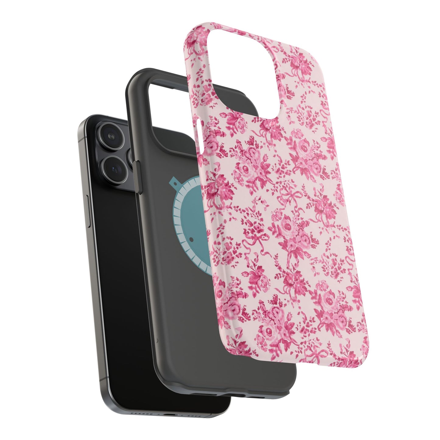 Pink Floral Magnetic Impact-Resistant Phone Case