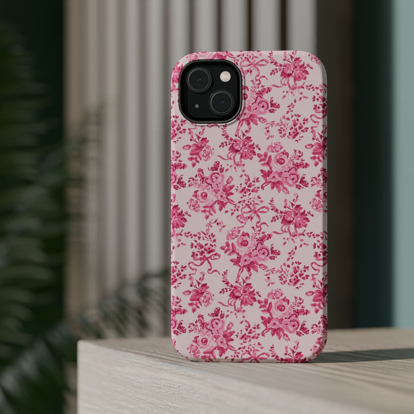 Pink Floral Magnetic Impact-Resistant Phone Case