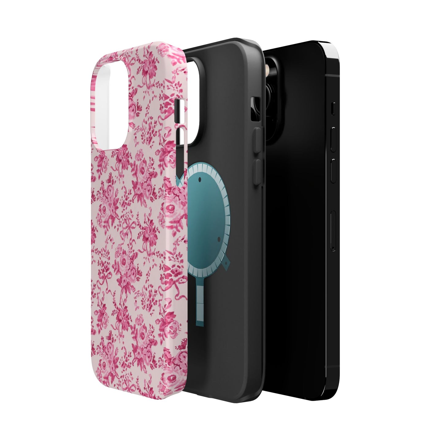 Pink Floral Magnetic Impact-Resistant Phone Case