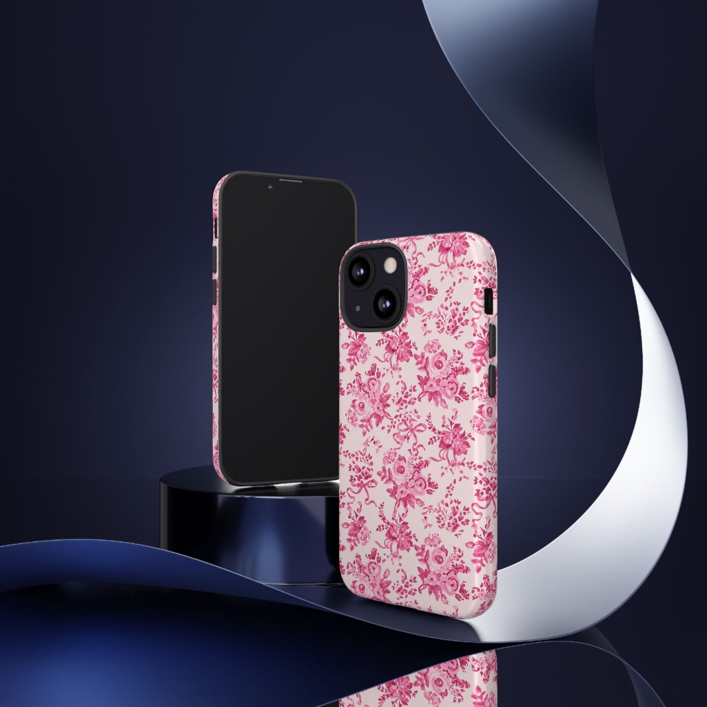 Pink Vintage Floral Tough Phone Case — Protective iPhone Cover