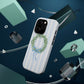 Floral Wreath Magnetic Impact Case — Blue Striped Protective Phone Case