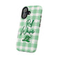 Phone Case — "Roll Wave" Green Plaid Magnetic Impact‑Resistant Case