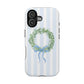Floral Wreath Magnetic Impact Case — Blue Striped Protective Phone Case