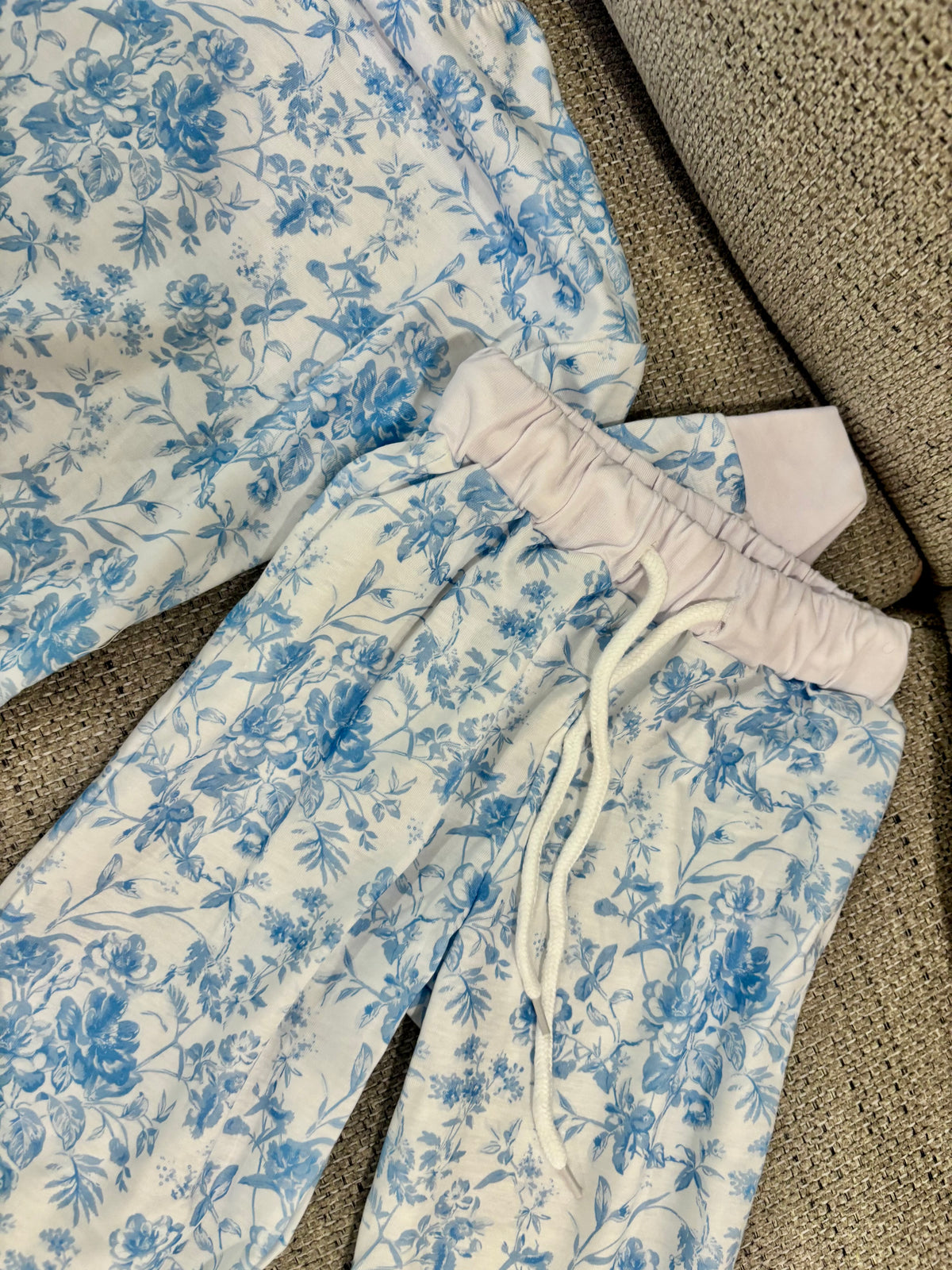 Blue Girls Floral Sweatsuit- READY TO SHIP/PICKUP!