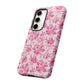Pink Vintage Floral Tough Phone Case — Protective iPhone Cover