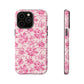 Pink Vintage Floral Tough Phone Case — Protective iPhone Cover