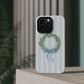 Floral Wreath Magnetic Impact Case — Blue Striped Protective Phone Case