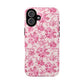 Pink Vintage Floral Tough Phone Case — Protective iPhone Cover