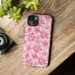 Pink Vintage Floral Tough Phone Case — Protective iPhone Cover