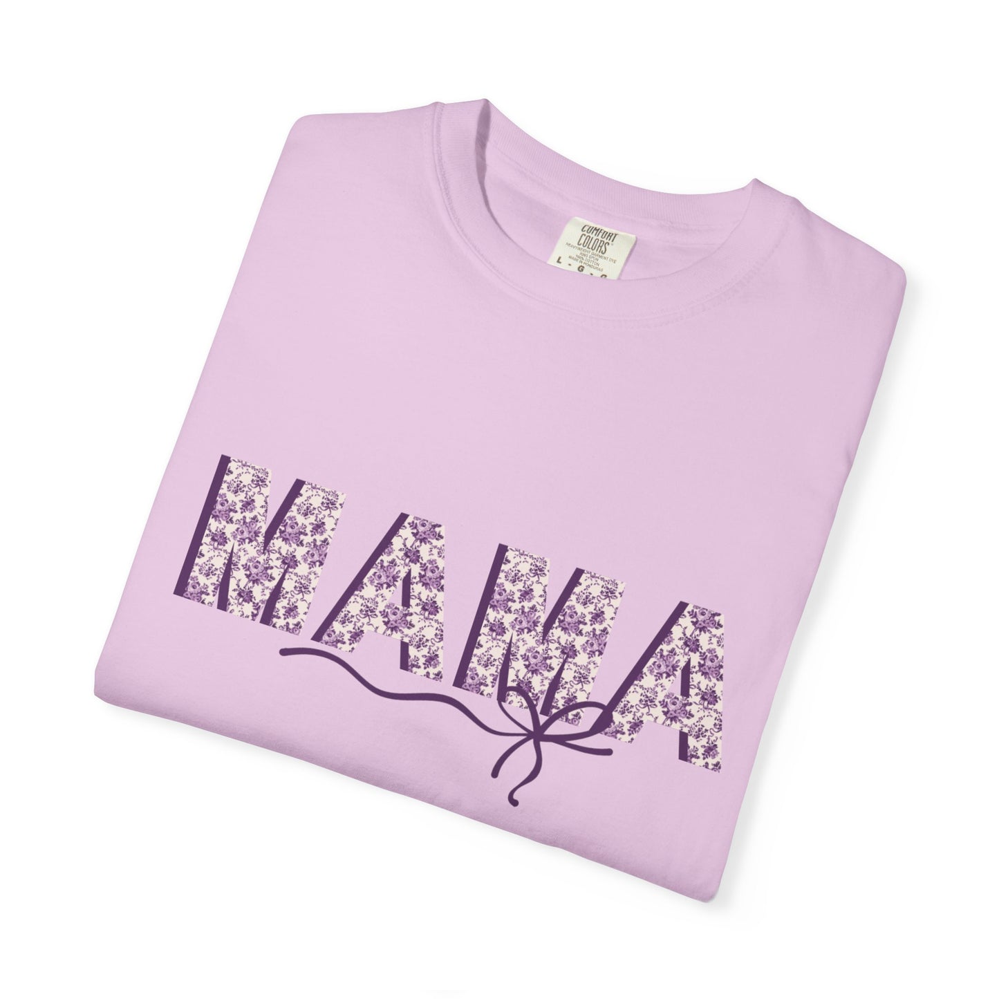 PURPLE - Mama Floral T-Shirt — Floral "MAMA" Graphic Tee for Moms, Mother's Day Gift