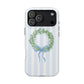Floral Wreath Magnetic Impact Case — Blue Striped Protective Phone Case
